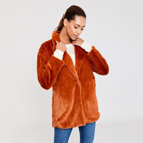 Cappotto Teddy In Morbida Pelliccia Semplice