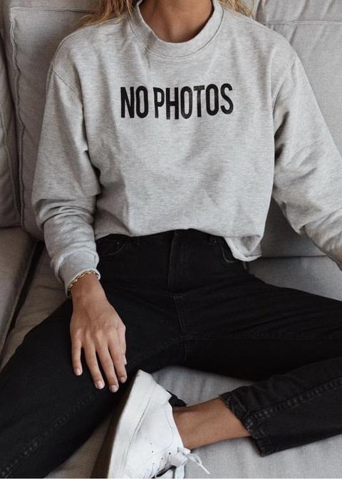 No Photos Crop Sweatshirt