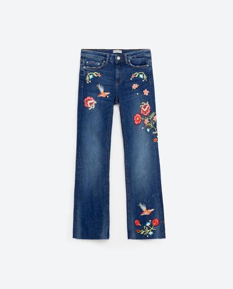 Jeans Cropped Ricami