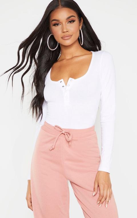 white scoop neck bodysuit