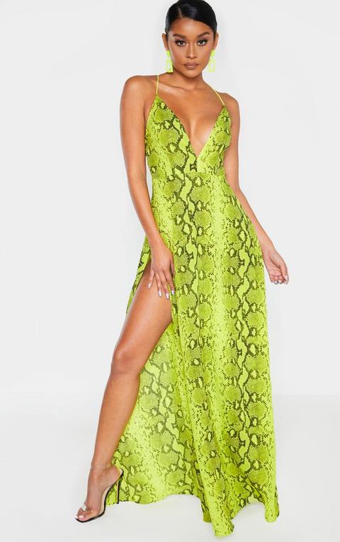 yellow snake print dress