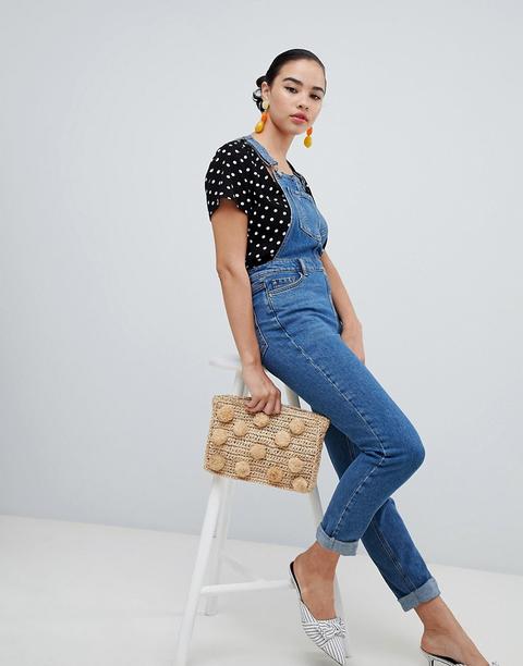 New Look - Schmale Latzhose - Blau