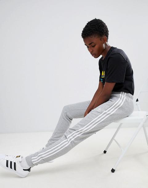 adidas originals three stripe cuffed sweat pants