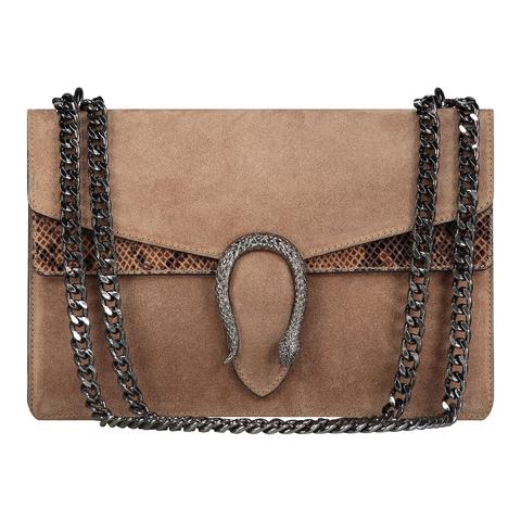 Snake Bag Suede Brown