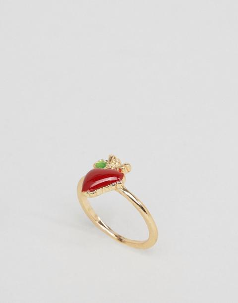 Asos - Anello Con Fragola - Rosso