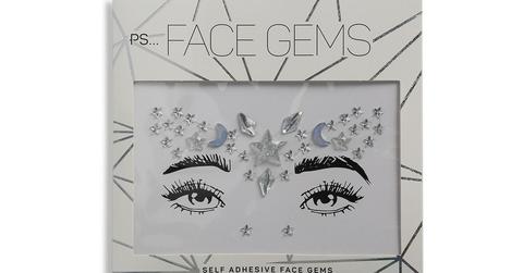 Pegatinas De Gemas Plateadas Faciales