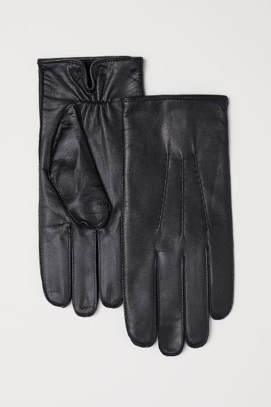 H & M - Leather Gloves - Black