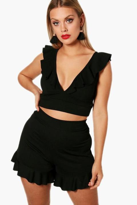 Plus Laura Frill Crop Top