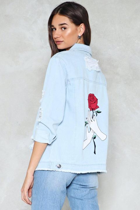 Rosemary Rose Distressed Denim Jacket