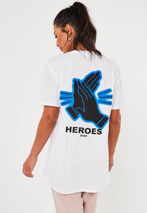 White Nhs Heroes Charity Graphic T Shirt, White