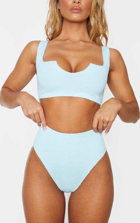 Mint High Waist Crinkle Bikini Bottom
