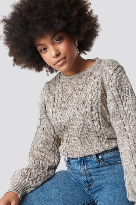 Weave Detailed Sweater Beige