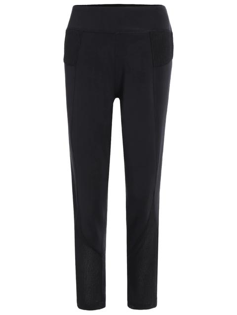 Mesh Insert Capri Leggings Black