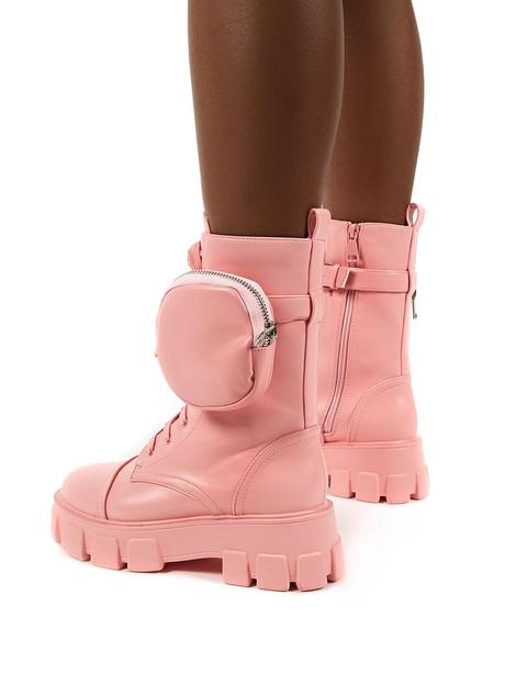 chunky pink boots