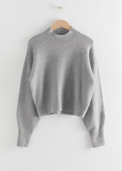 Mock Neck Sweater - Grey