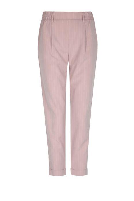 Pantaloni Jogger Rosa A Righe