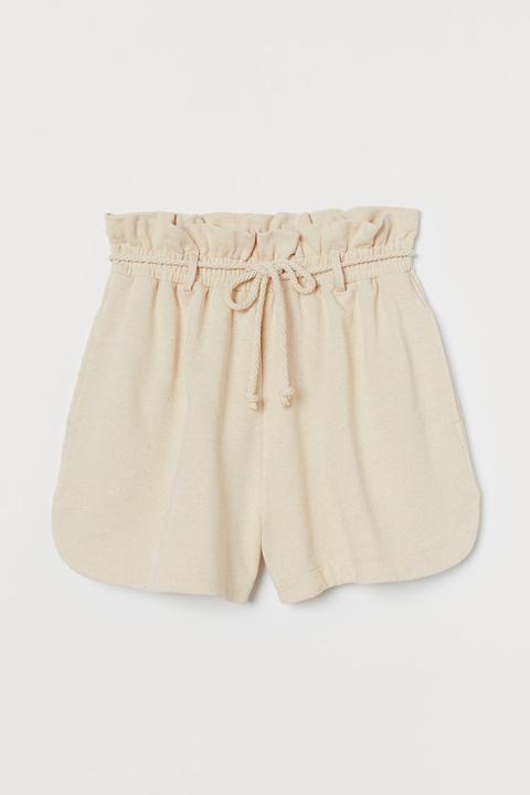 Paper Bag Shorts - White