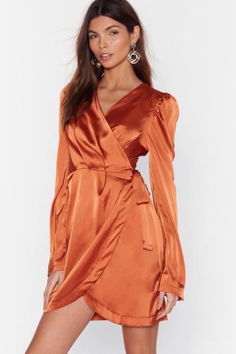 Tie The Hell Not Satin Wrap Dress