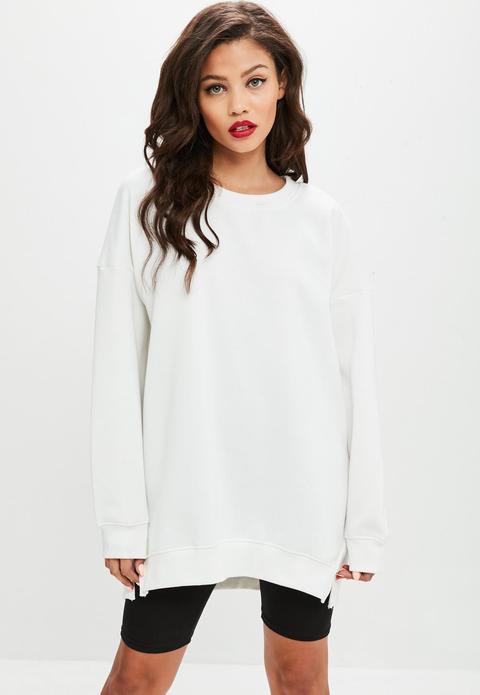 White Oversized Jumper, Cream