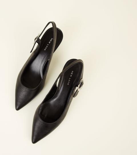 new look black slingback shoes