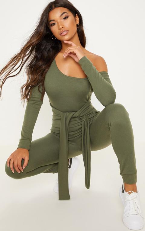 Khaki Sweat Jumpsuit