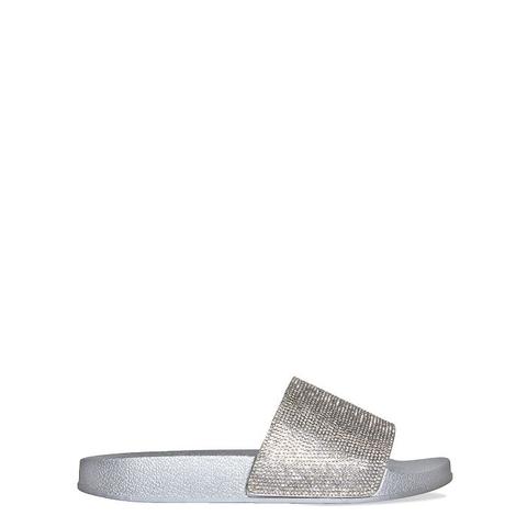 Moesha Silver Diamante Sliders