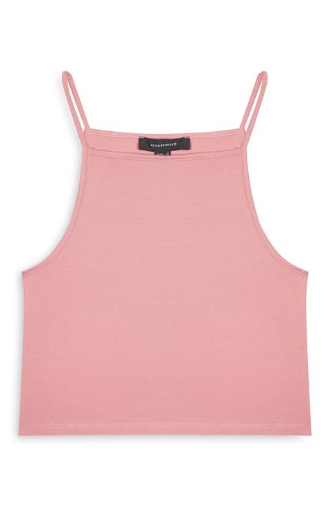 Top De Tirantes Estilo Delantal Rosa