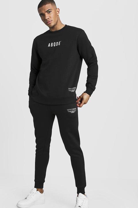 boohooman black tracksuit