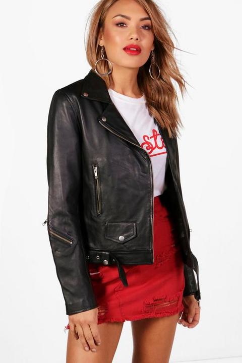 Olivia Leather Biker Jacket