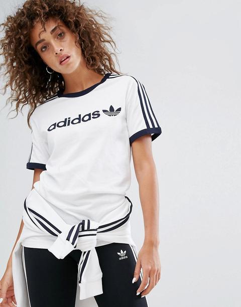 Adidas Originals Linear - T-shirt Bianca - Bianco