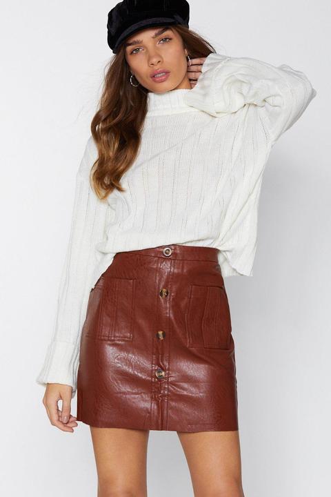 Womens Mini By Mini Faux Leather Skirt