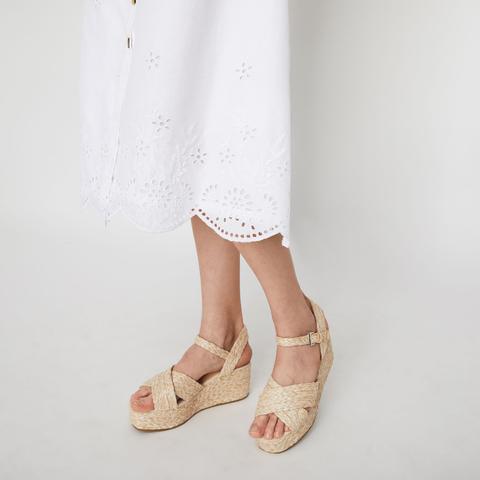 Raffia Wedge Sandals