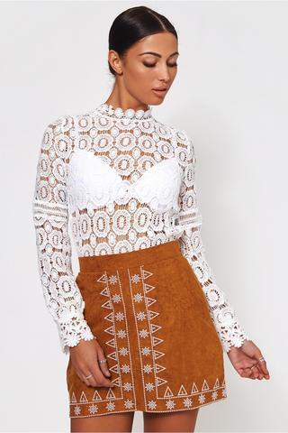 Gina White Crochet Blouse