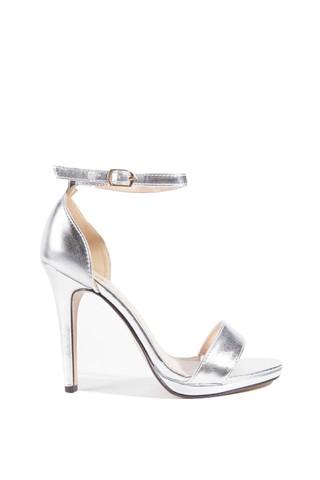 Lily Silver Barely There Heels