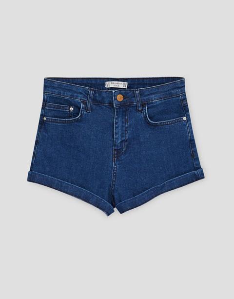 Shorts Jeans Vita Alta Risvolto