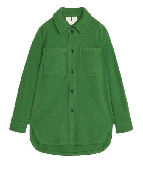 Overshirt-style Wool Coat - Green from 