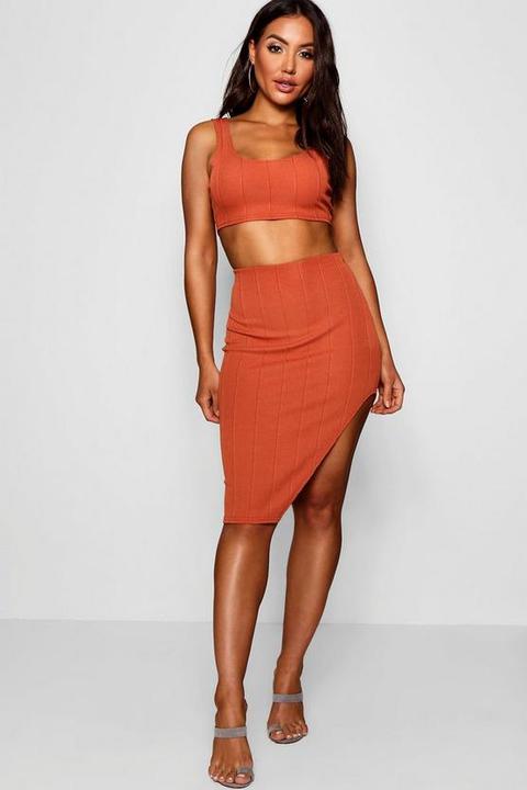 Womens Bandage Skirt And Crop Top Co 
