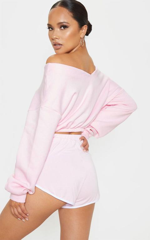pink off the shoulder sweater