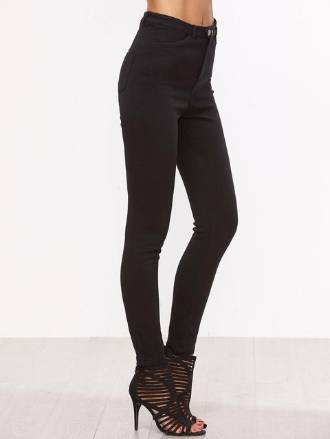 A Vita Alta Nero Skinny Pants Stretch