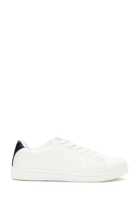 Faux Leather Low-top Sneakers