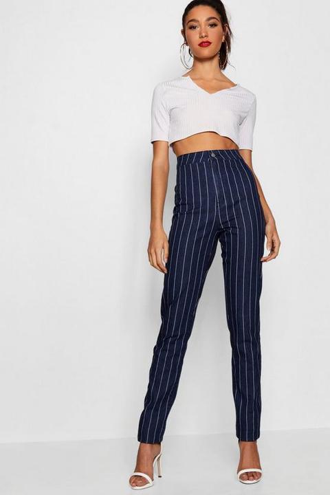 Tall Pinstripe 36"""" Leg Skinny Jeans