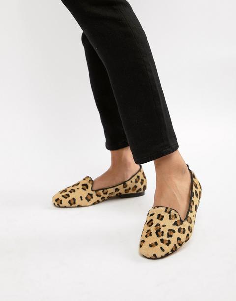 Asos Design - Leo - Ballerine In Pelle Maculate - Multicolore