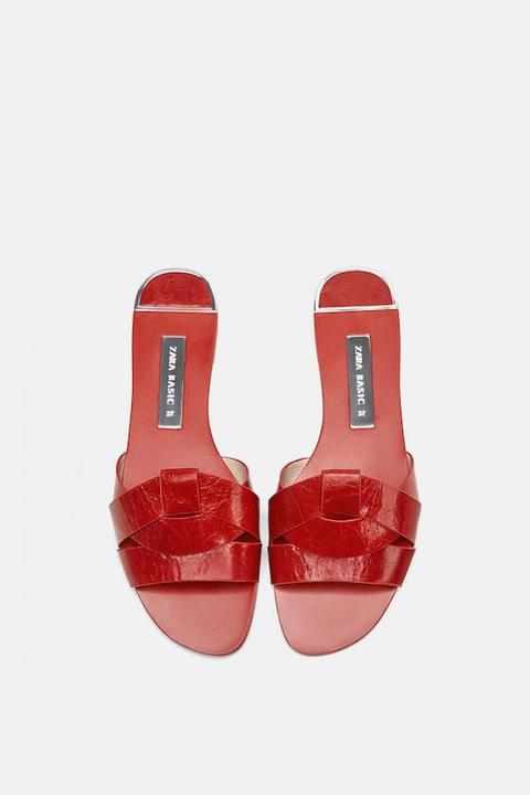 Chalk Buckled Crossover Platform Sandals - CHARLES & KEITH International