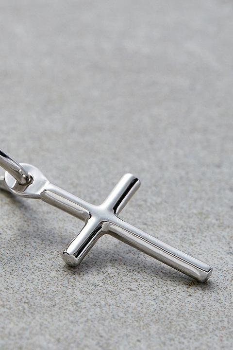 Serge Denimes Cross Silver Single Earring - Silver At Urban Outfitters