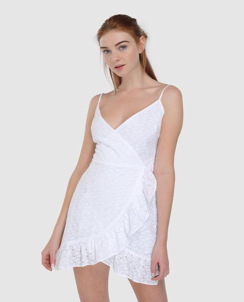 Easy Wear - Vestido De Mujer Blanco Troquelado