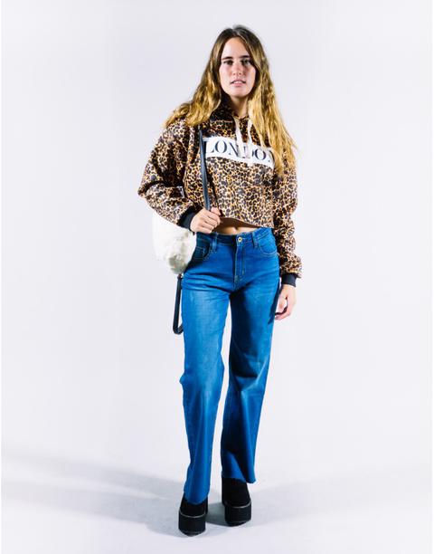 Sudadera Capucha London Leopardo