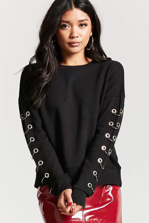 Grommet Ring Detail Sweatshirt