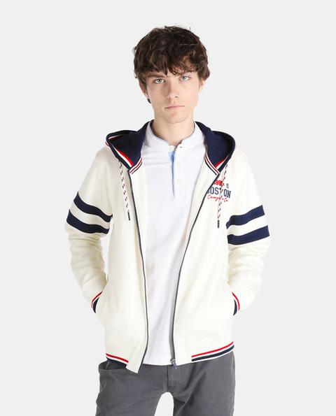 Chaqueta Deportiva De Hombre Studio Classics Blanca Con Capucha