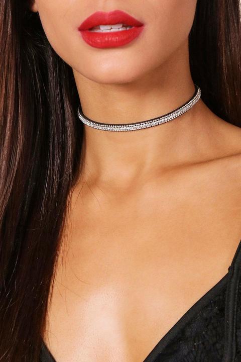 Layered Diamante Bling Choker