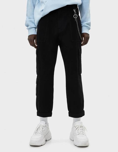 Pantalón Cargo Con Cadena